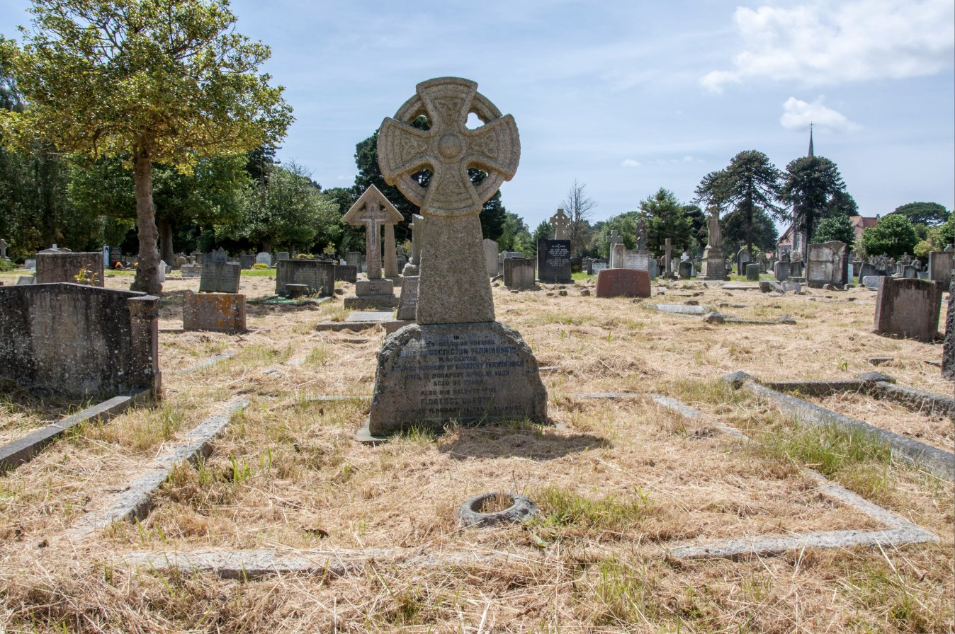 Celtic cross memorial to Eric Crudgington Fernihough at East Cemetery, Bournemouth