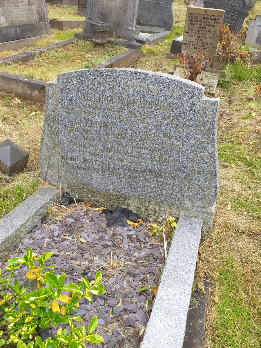 headstone photograph linked to William Henry Ferneyhough