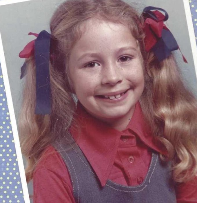 School portrait of Sharron Louise Ferneyhough as a child