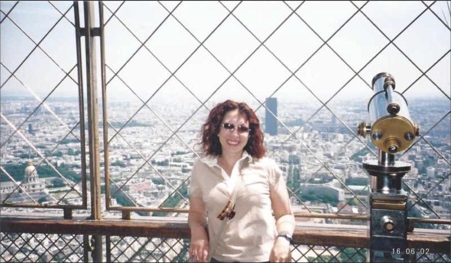 Sharron Louise Ferneyhough on the Eiffel Tower viewing platform